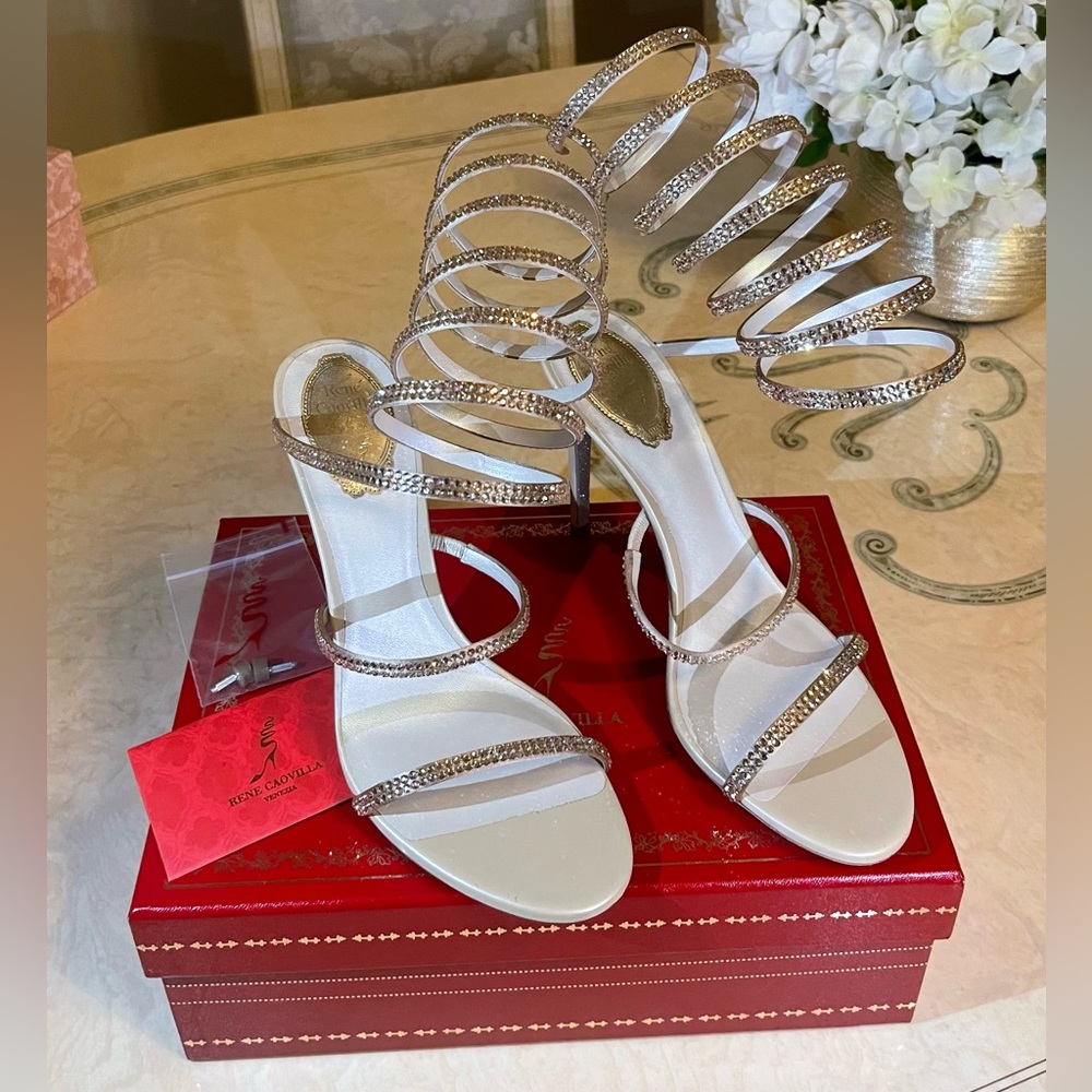 Beige Rene Caovilla high heels size 9.